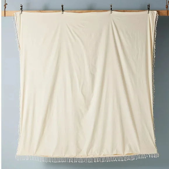 Anthropologie Woven Halley Duvet Cover - Ivory